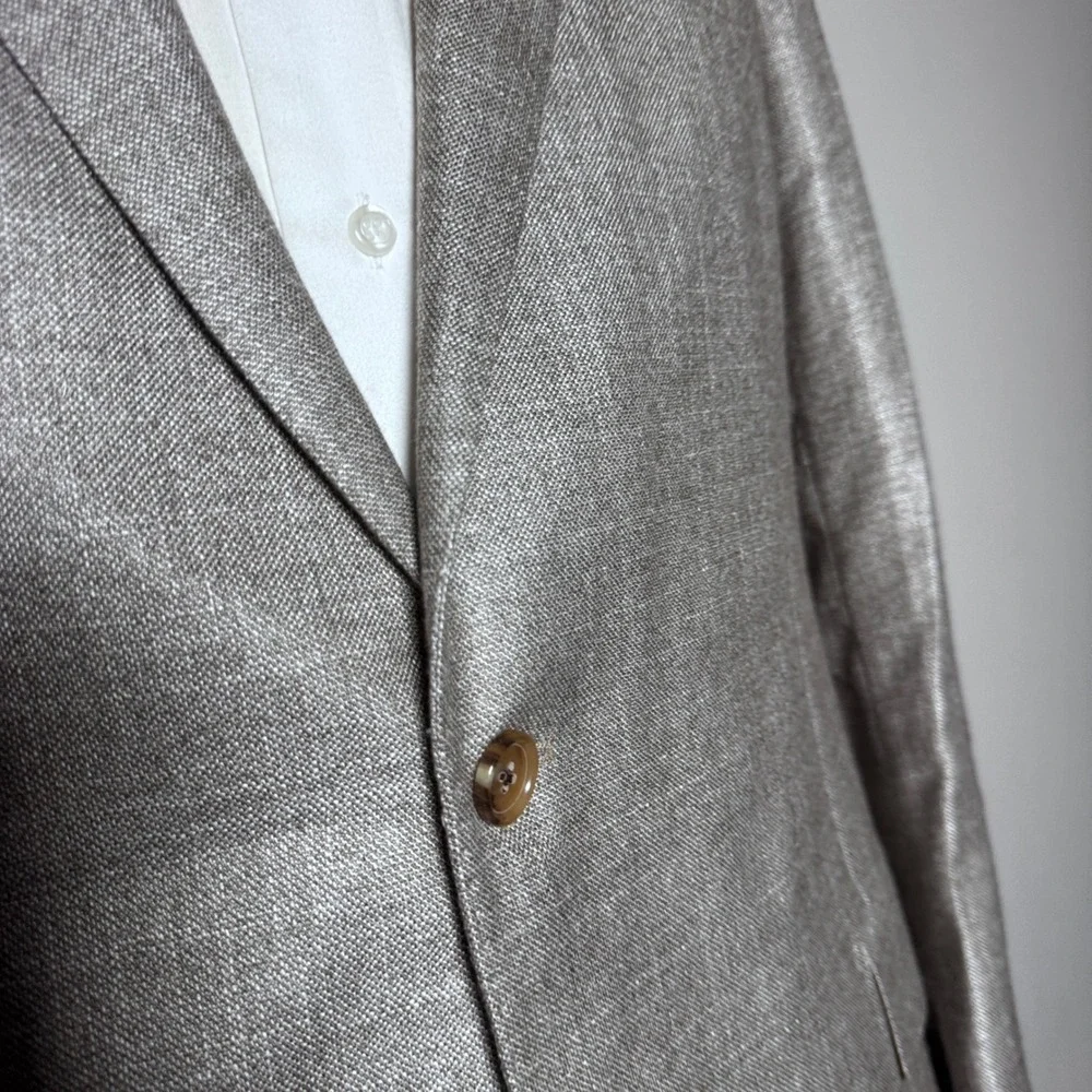 Hickey Freeman Sport Coat Mens 42R Gray Loro Piana Silk Cashmere Blazer